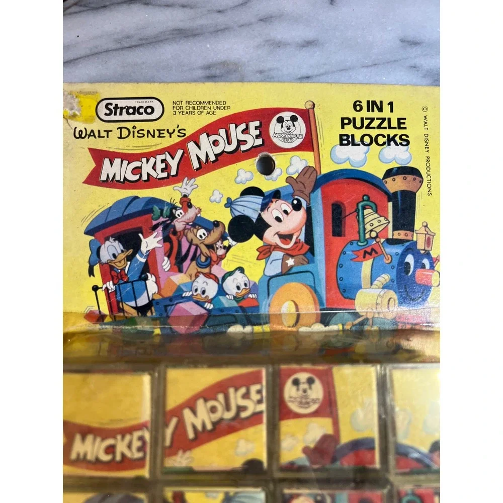 VTG Disney LOT Jr Mickey Mouse Wooden Puzzle Blocks Activity Set NEW